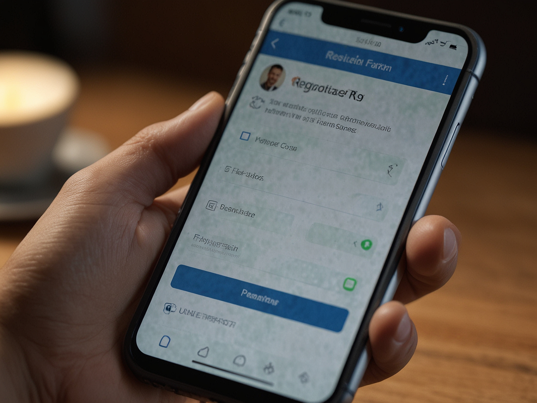 Formulario de registro PkBets en móvil